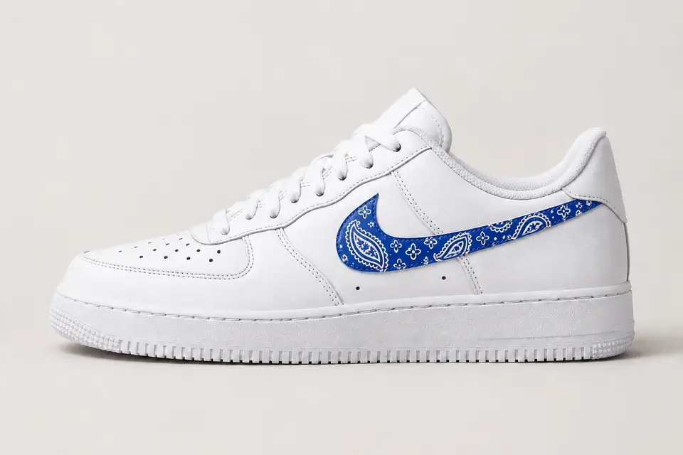 Air Force 1 Blue Paisley coloris bleu, vue de profil