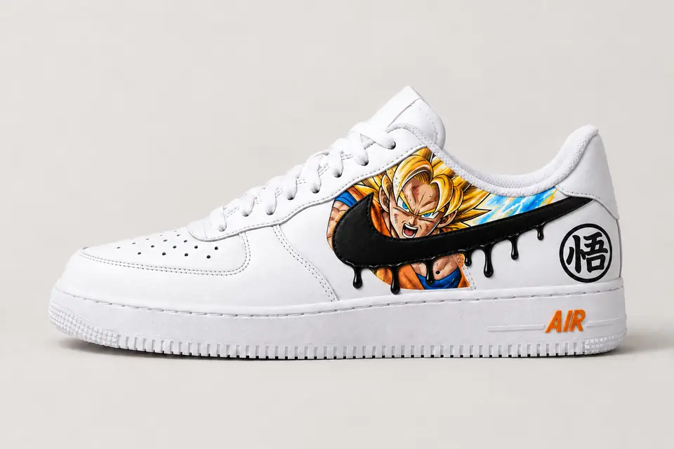 Air Force 1 Dragon Ball Drip coloris noir, vue de profil