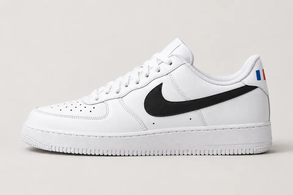 Air Force 1 France coloris noir, vue de profil