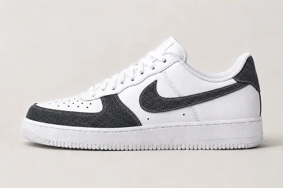 Air Force 1 Jean coloris noir, vue de profil
