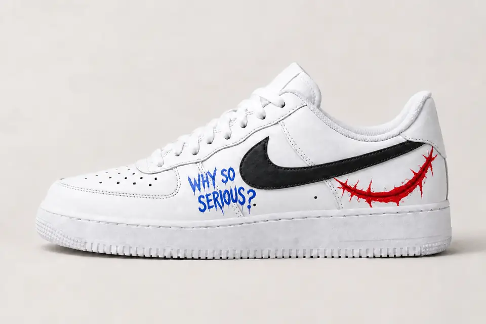 Air Force 1 Joker coloris blanc et bleu, vue de profil