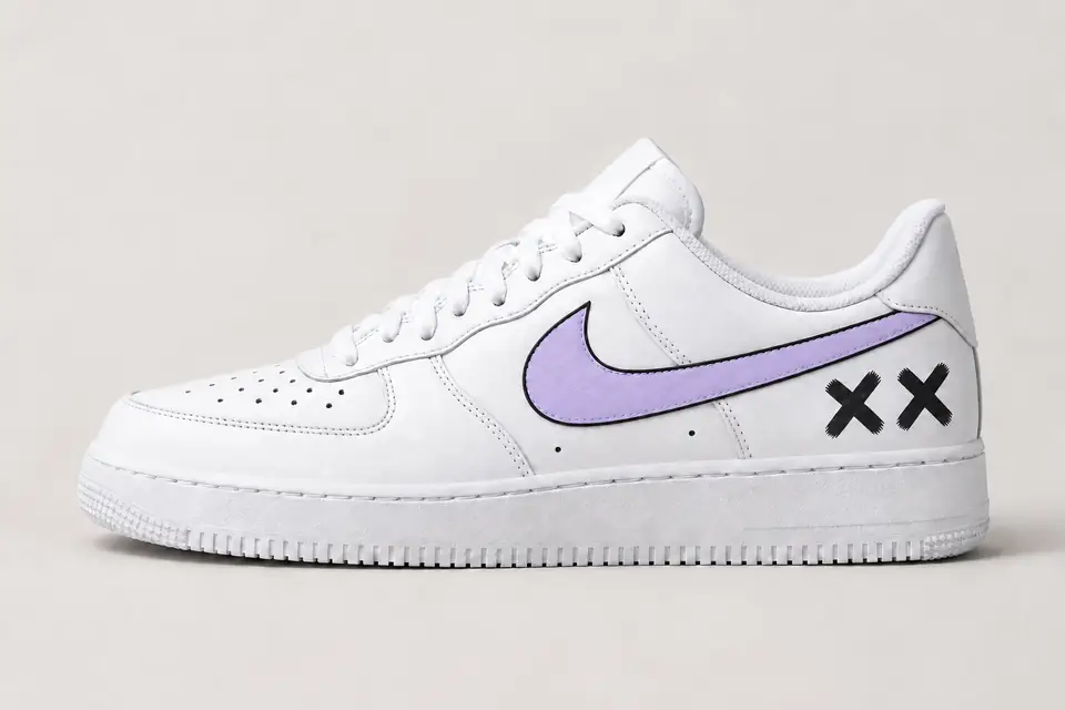 Air Force 1 Kaws coloris pastel, vue de profil