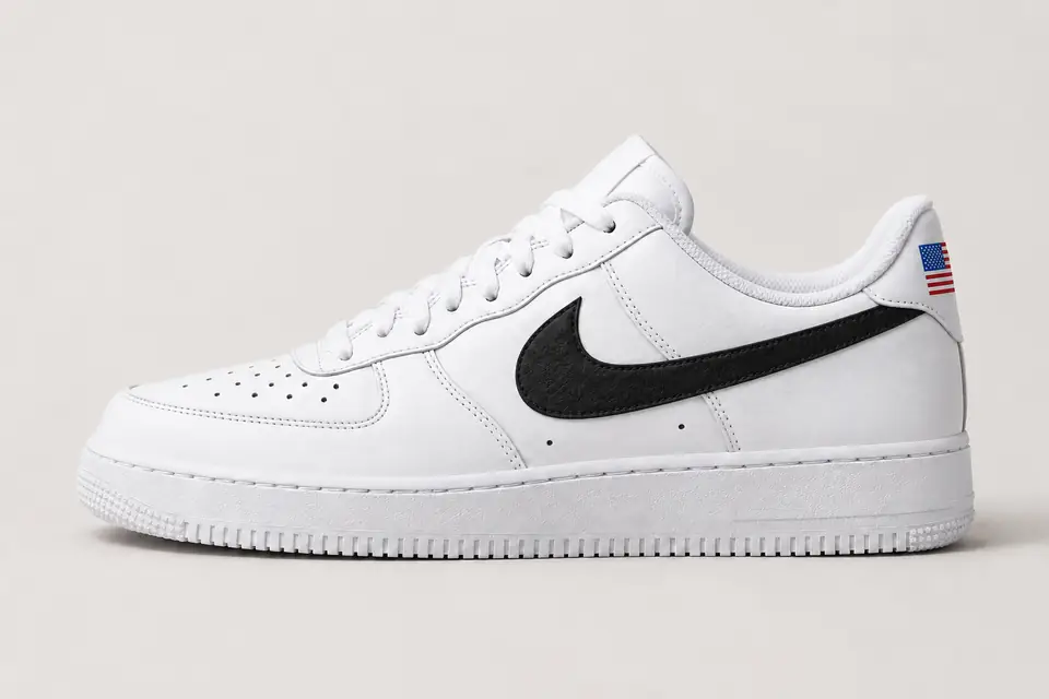 Air Force 1 Los Angeles coloris noir, vue de profil