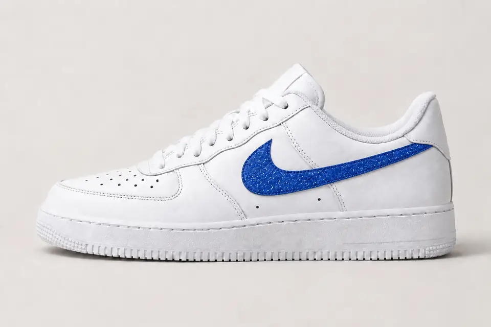 Air Force 1 Paillette Femme coloris bleu, vue de profil