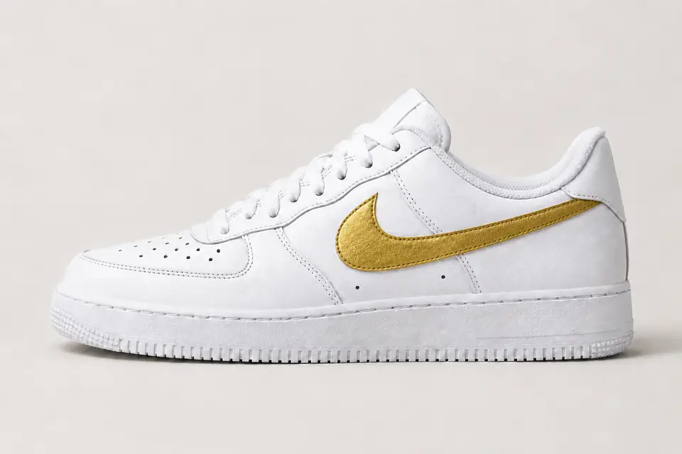 Air Force 1 Paillette Femme coloris or, vue de profil