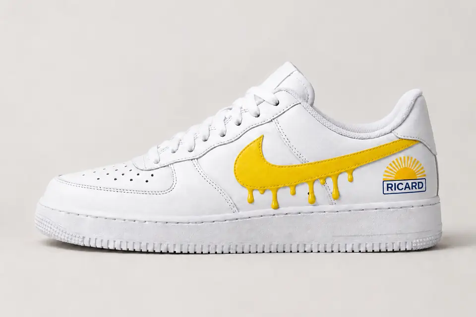 Air Force 1 Ricard Drip coloris jaune, vue de profil