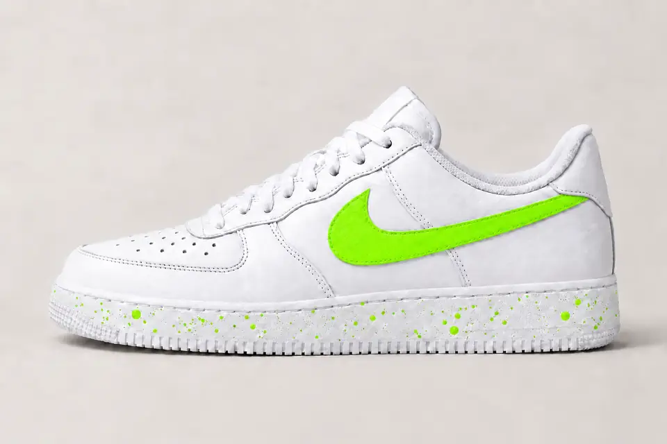 Air Force 1 Splash coloris fluo, vue de profil