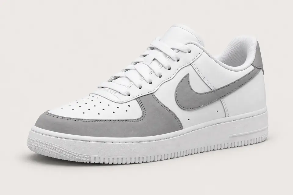 Air Force 1 Suede Grey coloris gris, vue de trois quarts