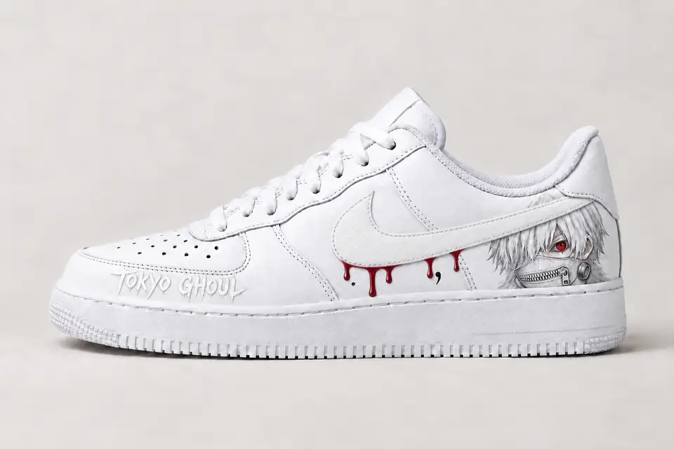 Air Force 1 Tokyo Ghoul coloris blanc, vue de profil