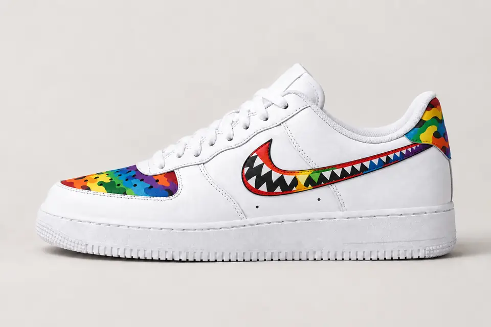 Air Force Bape Star coloris multicolore, vue de profil