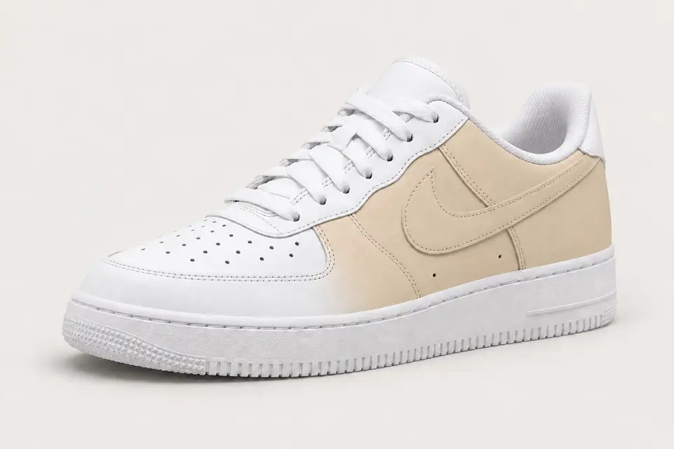 Air Force Beige Cuir coloris beige, vue de trois quarts