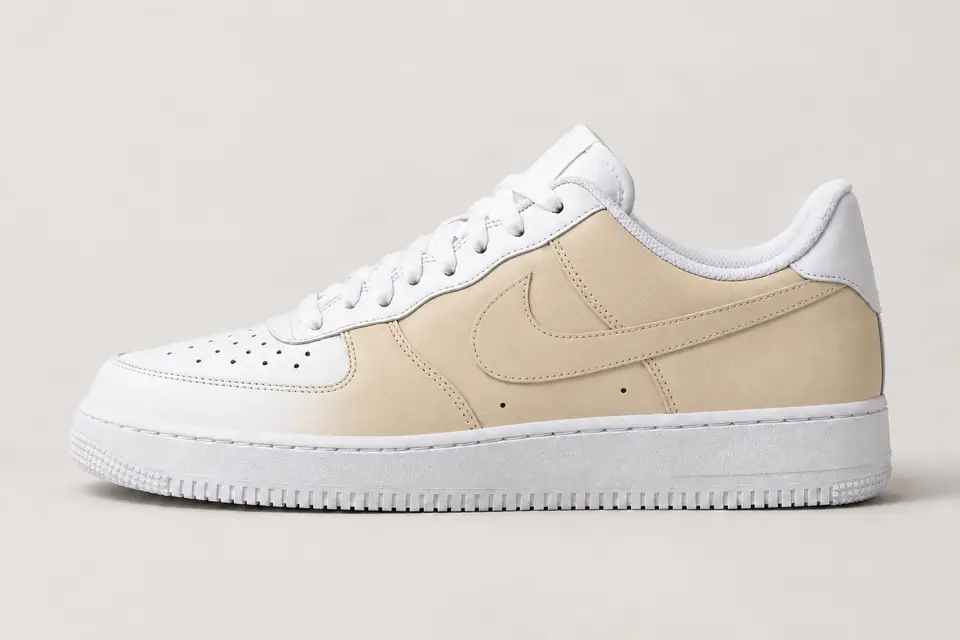 Air Force Beige Cuir coloris beige, vue de profil