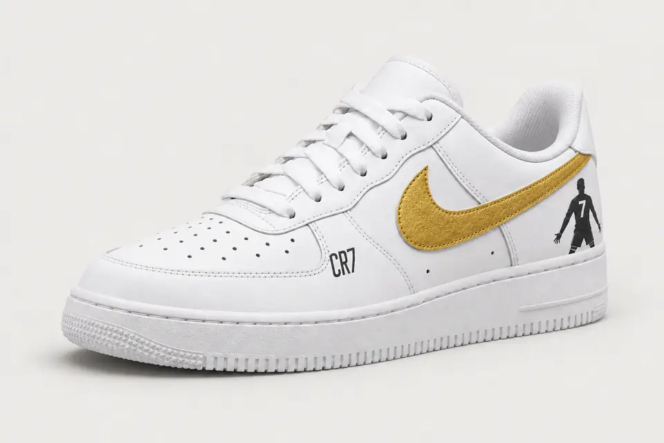 Air Force CR7 Gold coloris or, vue de trois quarts