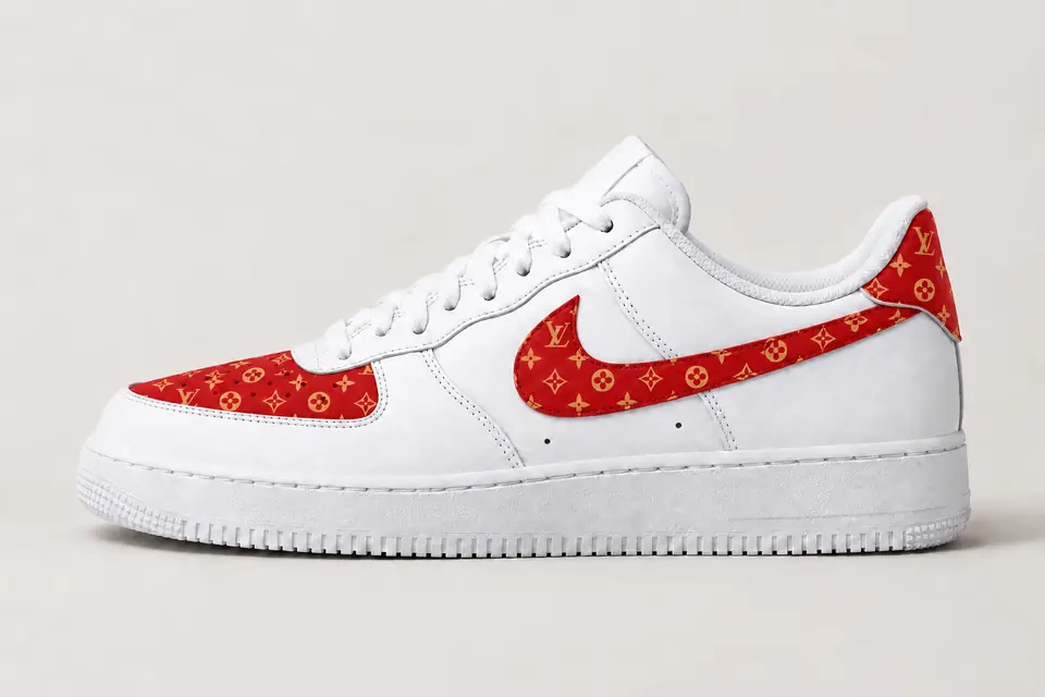 Air Force Louis Vuitton Femme coloris rouge, vue de profil