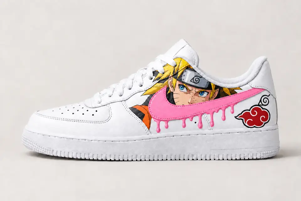 Air Force Naruto Drip coloris rose, vue de profil