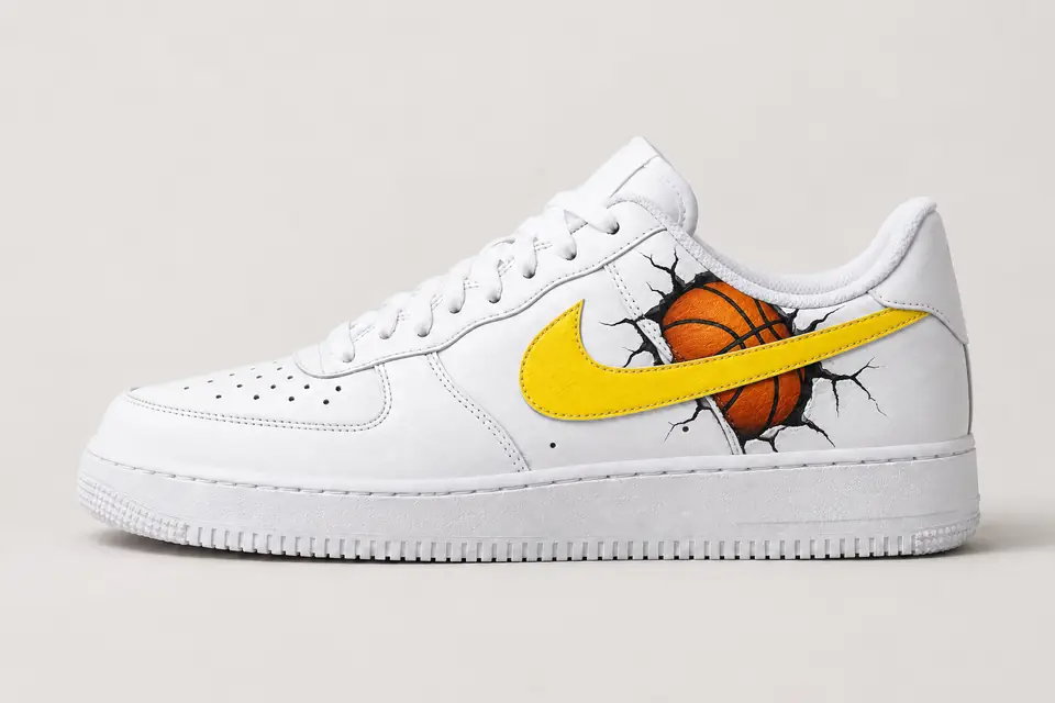 Air Force NBA Yellow coloris jaune, vue de profil
