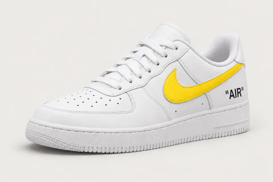 Air Force Off-White Jaune Dégradé coloris jaune, vue de trois quarts