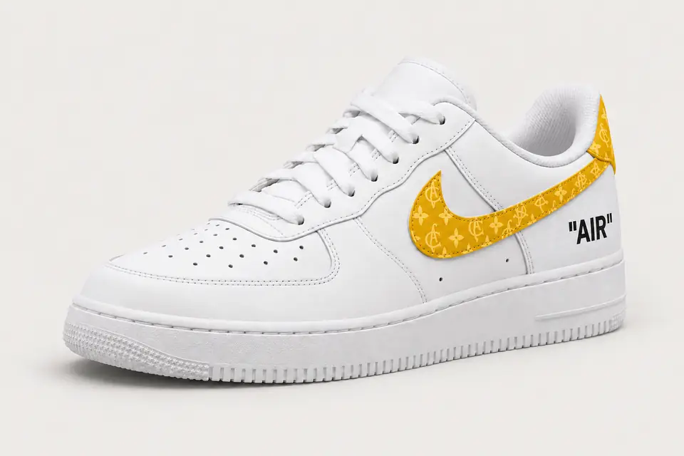 Air Force Off-White Jaune Monogramme coloris jaune, vue de trois quarts