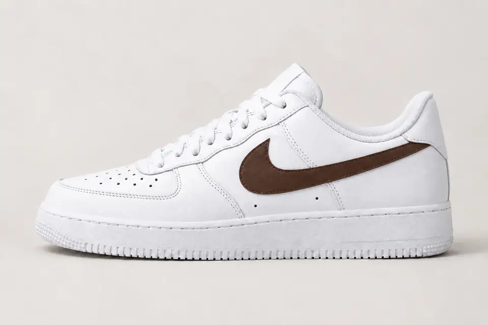 Air Force One Cuir Marron coloris marron, vue de profil