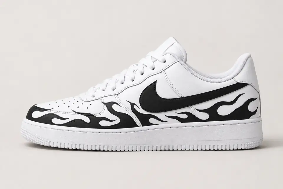 Air Force One Flamme coloris noir, vue de profil