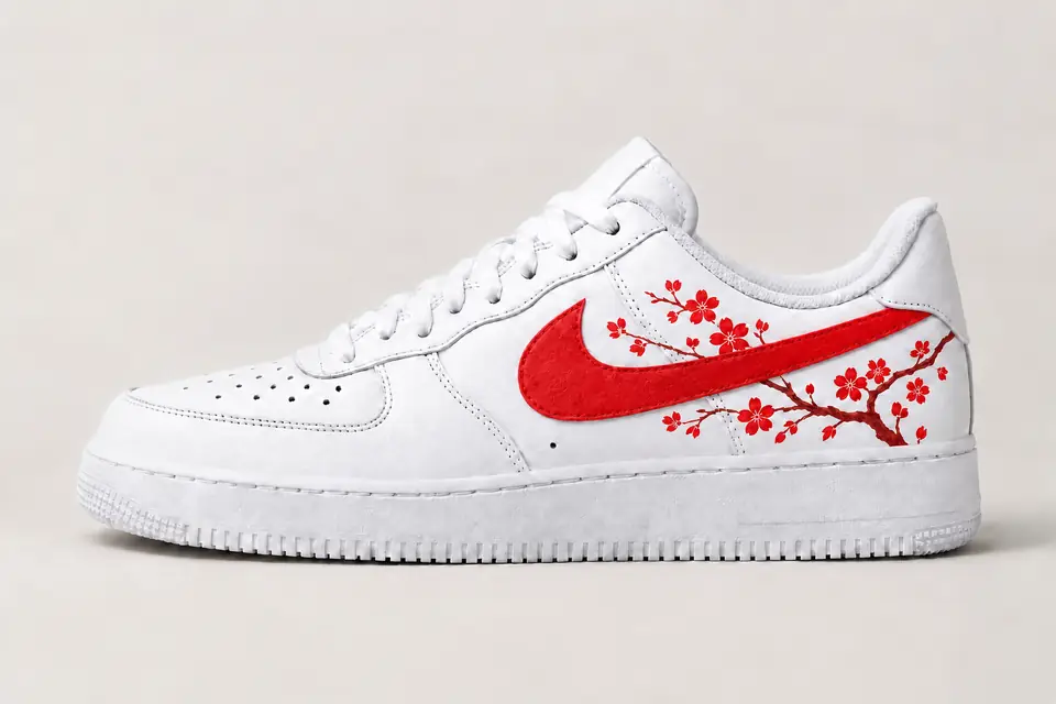 Air Force One Fleur de Cerisier coloris rouge, vue de profil