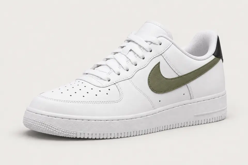 Air Force One Kaki et Noir coloris kaki, vue de trois quarts