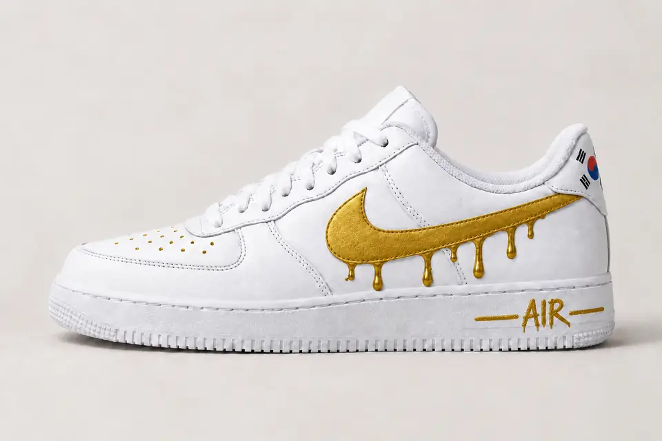Air Force One South Korea Drip coloris or, vue de profil