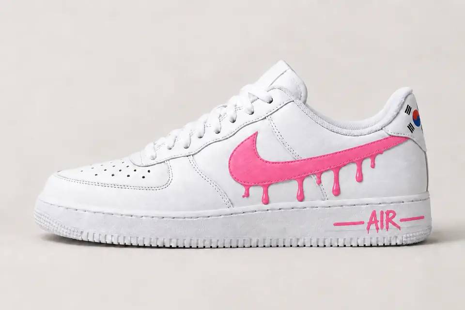 Air Force One South Korea Drip coloris rose, vue de profil