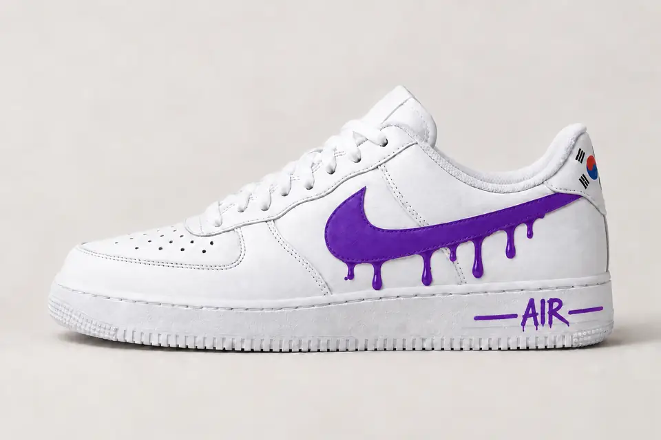 Air Force One South Korea Drip coloris violet, vue de profil