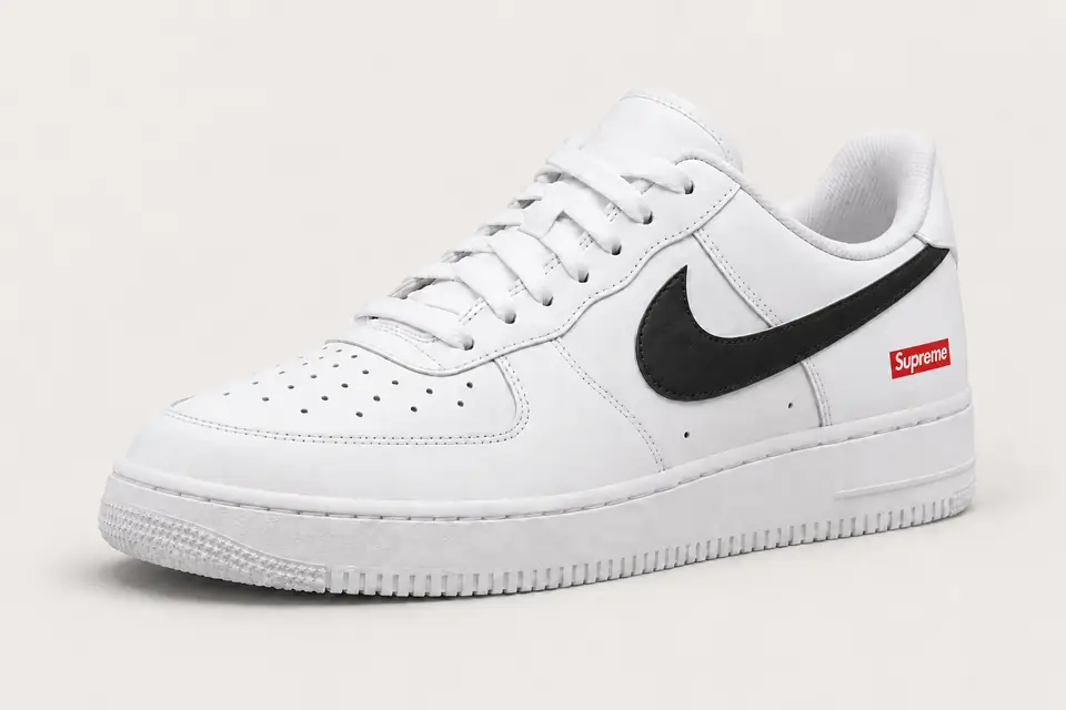 Air Force Supreme Noir Dégradé coloris noir, vue de trois quarts