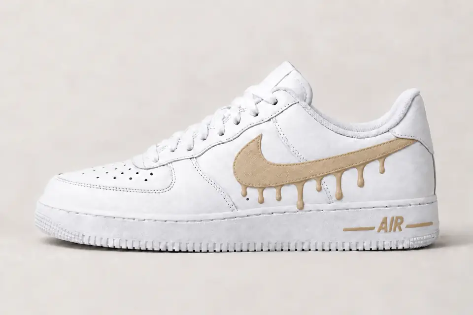 Air Force Tissu Drip coloris beige, vue de profil