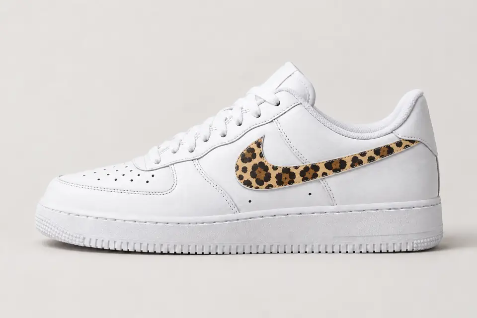 Nike Air Force Léopard Beige coloris beige, vue de profil
