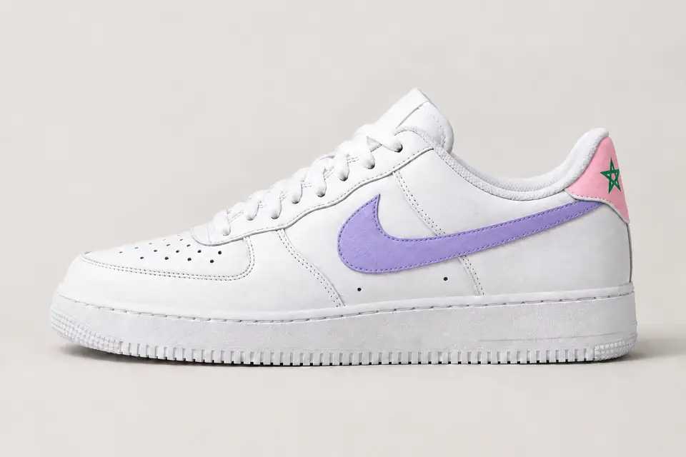 Nike Air Force Maroc coloris pastel, vue de profil
